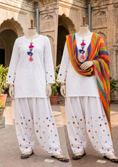 Premium Cotton Viral Women Embroidered Mirror Work 3-Piece suit
