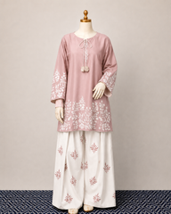 Elegant Kurti Set With Farshi pant. D2