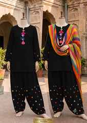 Premium Cotton Viral Women Embroidered Mirror Work 3-Piece suit
