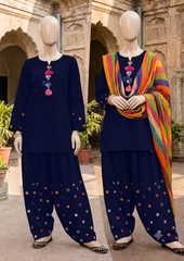 Premium Cotton Viral Women Embroidered Mirror Work 3-Piece suit