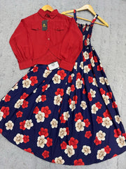 Short Koti & Printed Smoky Maxi Style Western 2-Pcs Stiched Suit. SBM - 02