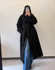 Oversized Belted Long Coat