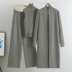 Long Gown Style 3-Pcs Winter Co-Ord Suit. WWTS-13