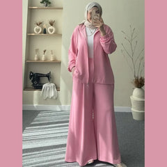 Wide-Leg Bottom Over Size Style Premium Quality Winter 2-Pcs Tracksuit. CWTS-39