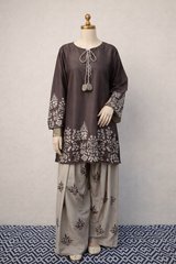 Elegant Brown Kurti Set With Farshi pant.